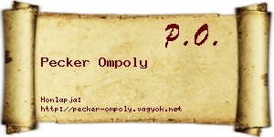 Pecker Ompoly névjegykártya